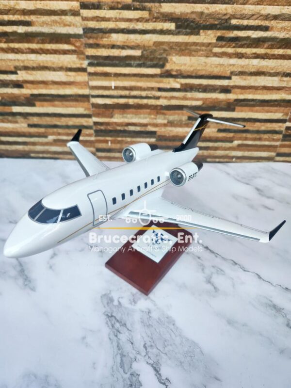 Model of Bombardier Challenger 605 with detailed craftsmanship.